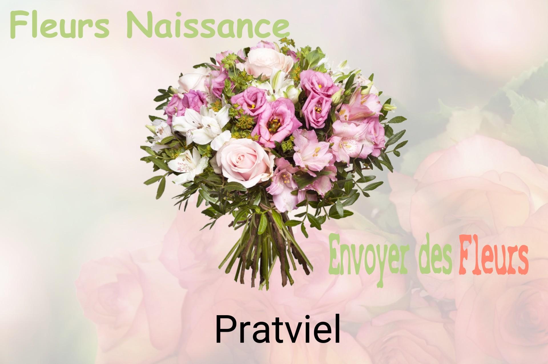 Bouquet de fleurs de naissance livré à Pratviel
