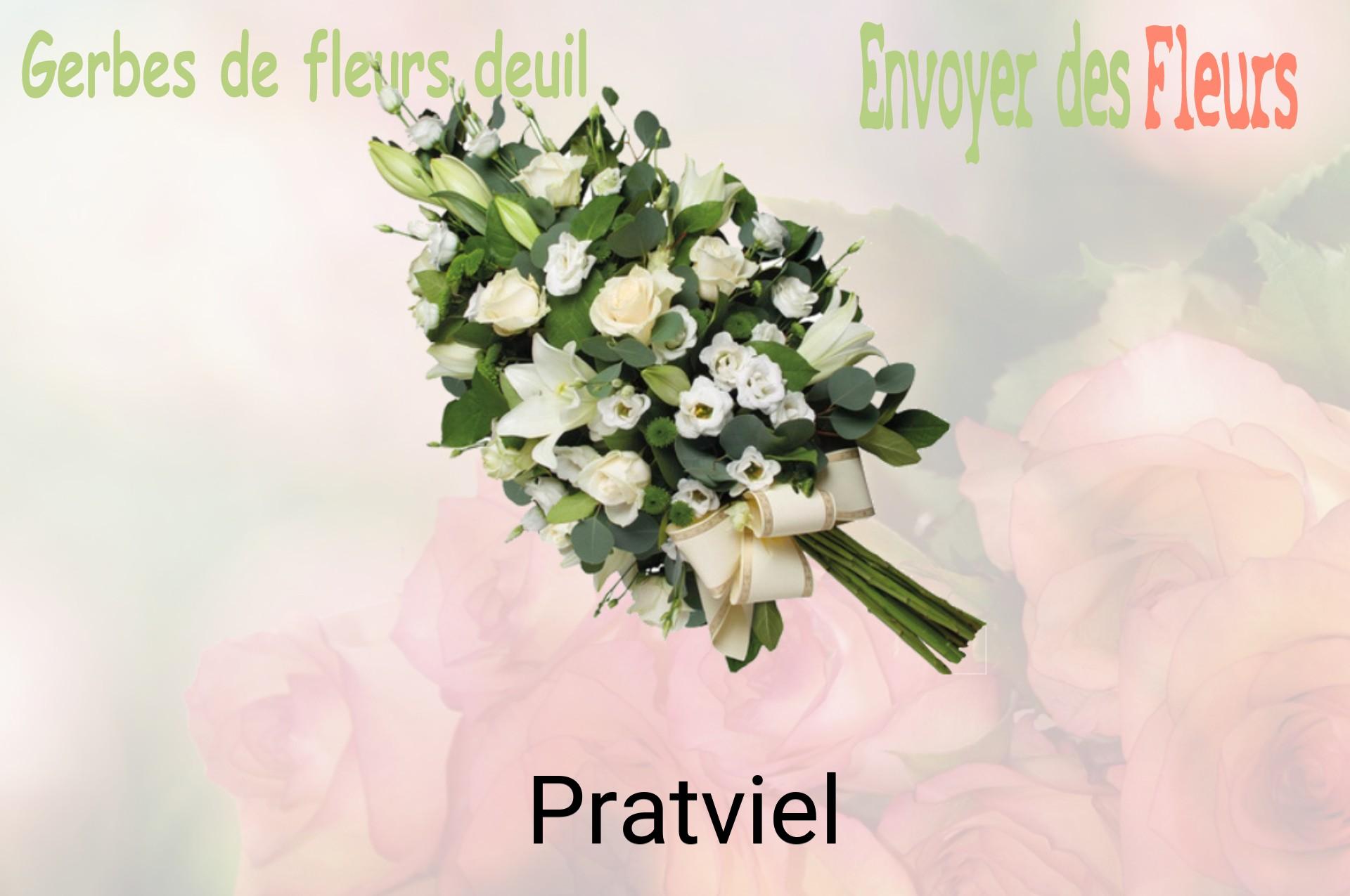 Gerbe de fleurs de deuil livrée à Pratviel